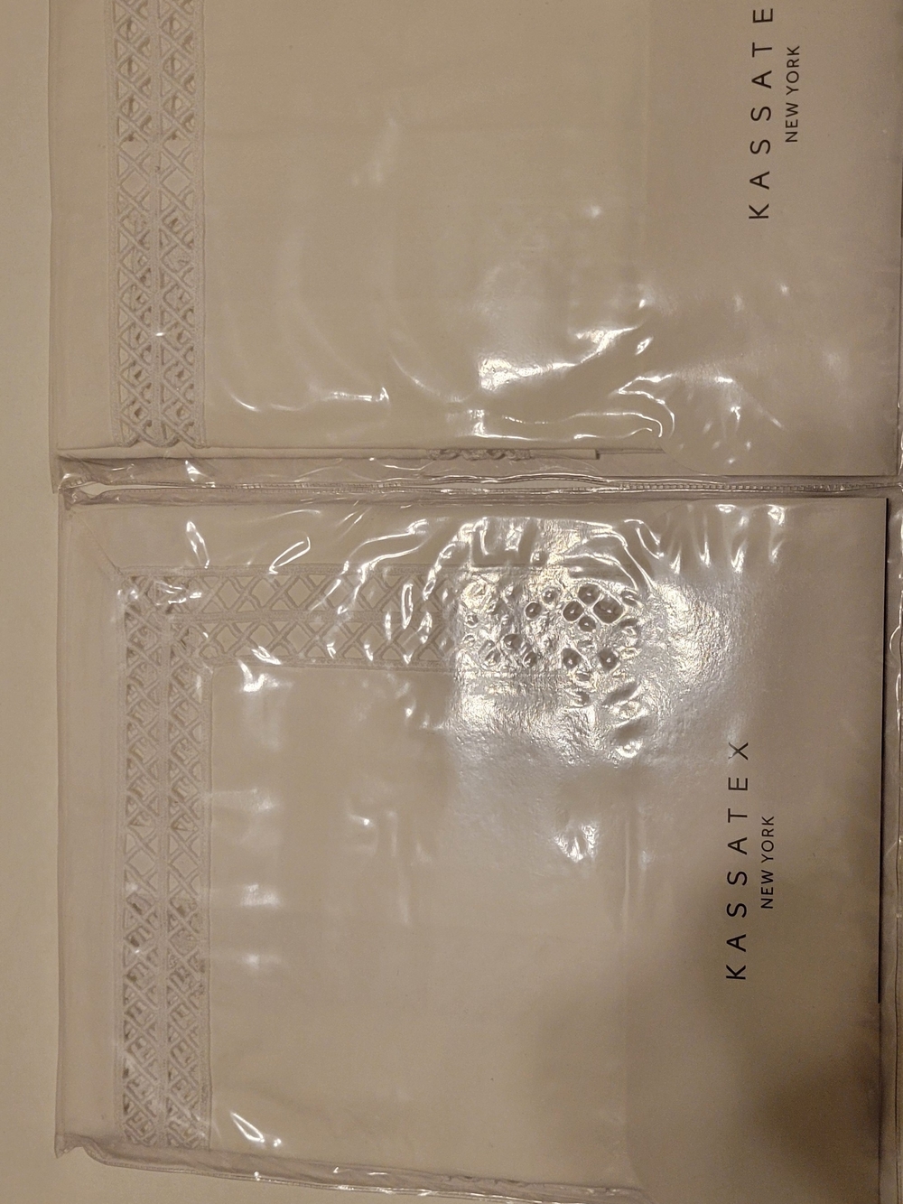 Kassatex White Cotton Embroidered Euro Pillow Cases, Set Of 2